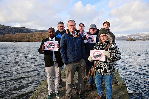 Tim with Lib Dem campaigners at Windermere