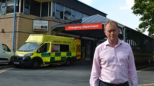 Tim outside the Royal Lancaster Infirmary