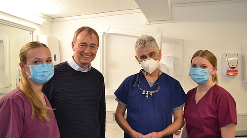 Tim with a dentist