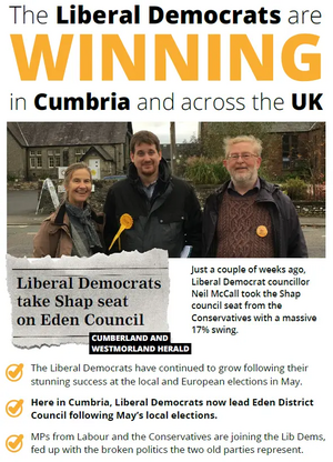 Penrith EA Leaflet - Lib Dem's winning in Cumbria