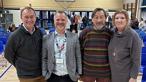 Tim, Dr Andy Knox, Rob Gee, and Tracy Coward