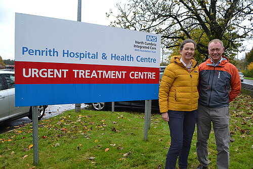 Julia and Tim outside Penrith Hospital