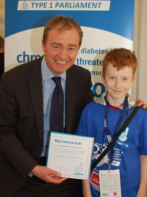 Tim met with his 11 year old constituent Ellis Simms in Westminster on 11 March, to discuss the impact of type 1 diabetes on people’s lives at a major event in the Houses of Parliament.