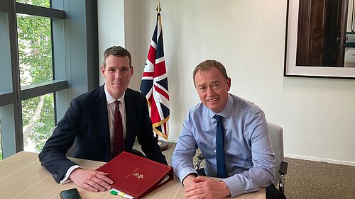 Tim Farron with the Housing Minister