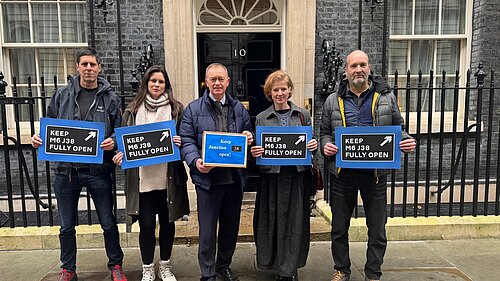Tim and Tebay residents and business owners outside Number 10