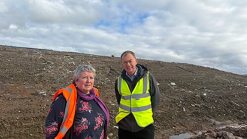 Judith and Tim near the Flusco landfill site