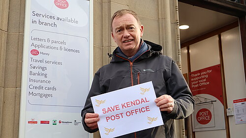 Tim outside Kendal Post Office