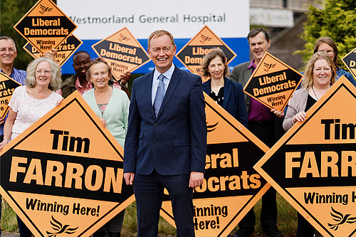 Tim Farron MP with Lib Dem councillors