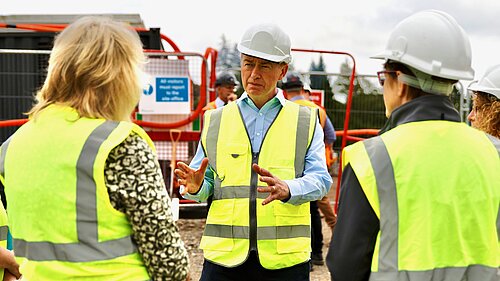 Tim at a housing development 