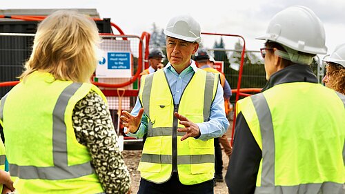 Tim at a housing development