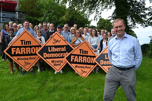 Tim alongside Lib Dem campaigners